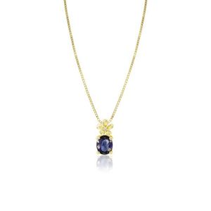 Diamond Plumeria Pendant with Oval Blue Sapphire, Hawaiian Inspired  Pendant, PSP-0087
