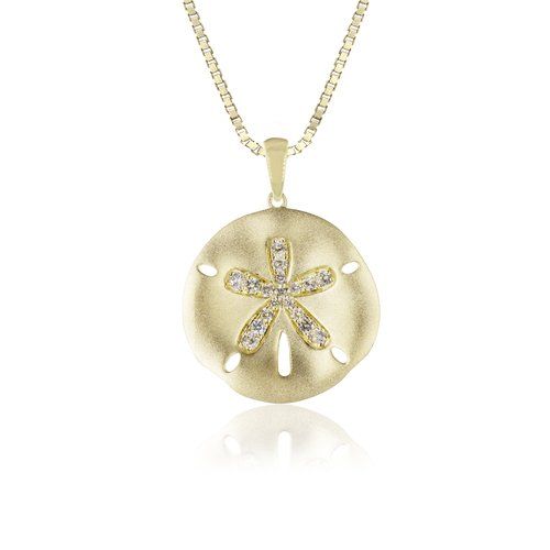 Diamond Sand Dollar Pendant 20mm, Hawaiian Inspired  Pendant, SDP-36108/ D
