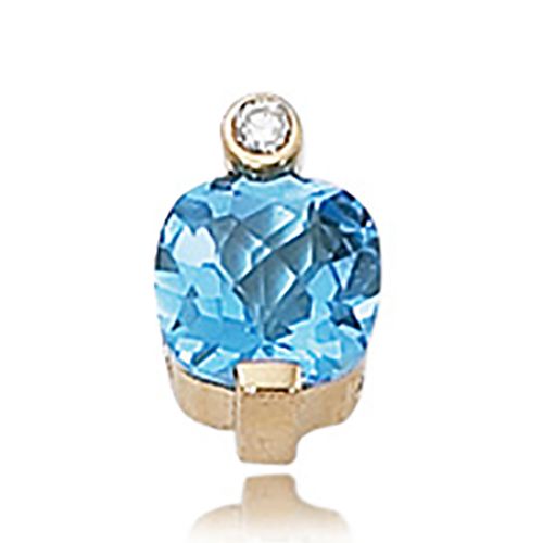 Diamond & Swiss Blue Topaz Pendant - 14K Yellow Gold - 80307BT