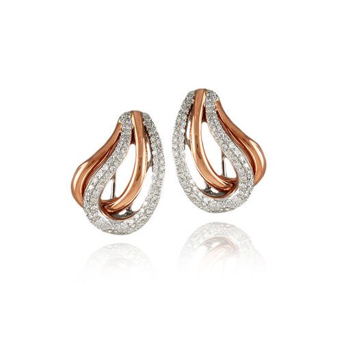 Diamond Tulip Clip Earrings