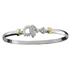 Divi Divi Hook Bracelet - Sterling Silver & 14K Gold 4mm 6.5 Inch