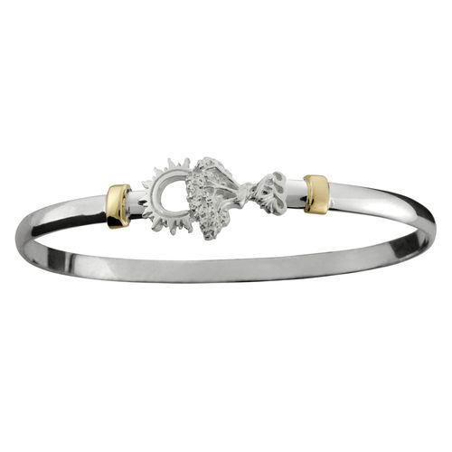 Divi Divi Hook Bracelet - Sterling Silver & 14K Gold 4mm 7.0 Inch