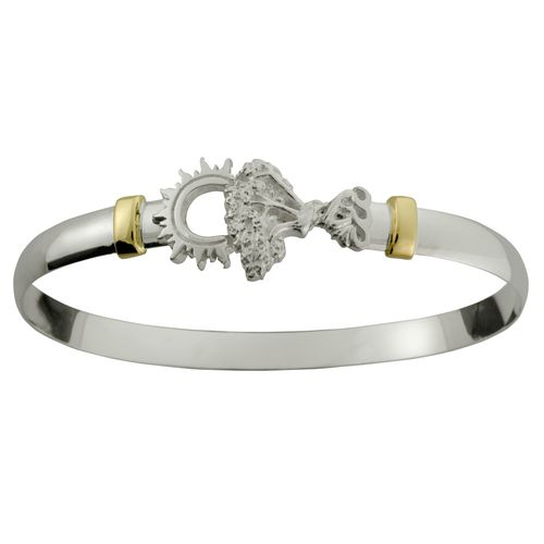 Divi Divi Hook Bracelet - Sterling Silver & 14K Gold 6mm 6.5 Inch