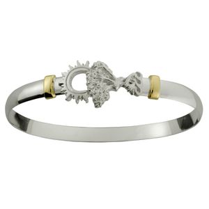 Divi Divi Hook Bracelet - Sterling Silver & 14K Gold 6mm 7.5 Inch
