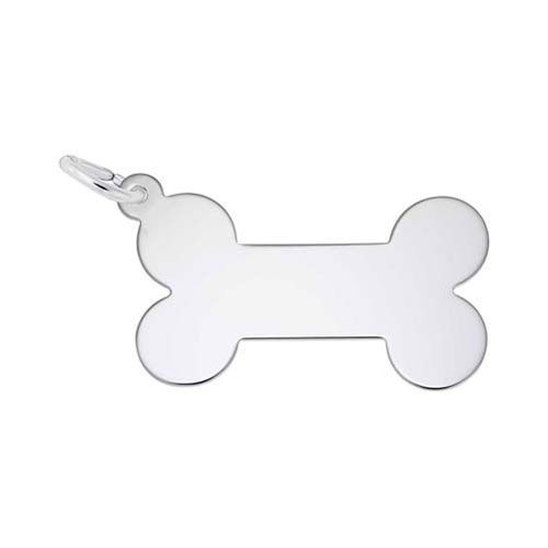 Dog Bone Charm 14K While Gold - 10-1986-0-14KW
