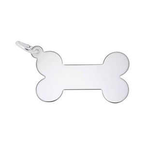 Dog Bone Charm 14K While Gold - 10-1986-0-14KW