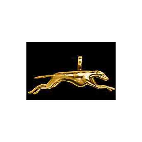Dog Greyhound Pendant - 14K Yellow Gold