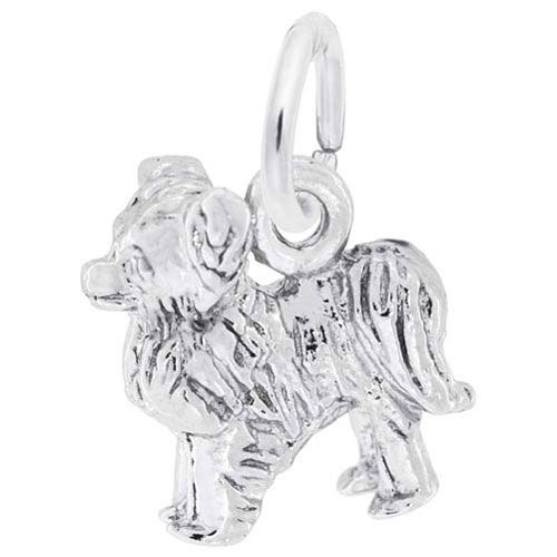 Dog Papillon Charm 14K While Gold - 10-2397-0-14KW
