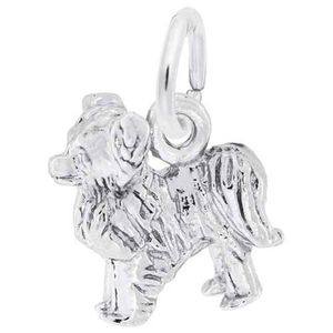 Dog Papillon Charm 14K While Gold - 10-2397-0-14KW