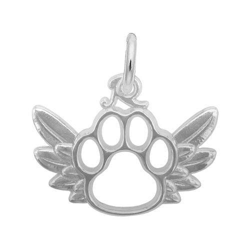 Dog Paw Charm  W/wings- 14K Gold-W10-1122-0-14KW