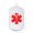 Dog Tag Medical Symbol Charm Sterling Silver -10-8399-73-ss