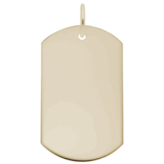 Dog Tag Polished Finish Charm