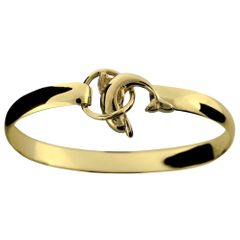 Dolphin Circle Hook Bracelet - 14K Yellow Gold 6mm Wide