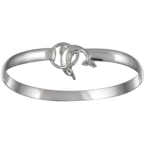 Dolphin Circle Hook Bracelet - Sterling Silver 6mm 8.5 Inch