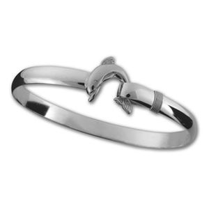Dolphin Hook Bracelet - 14K White Gold 4mm 7 Inch