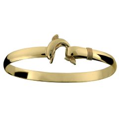 Dolphin Hook Bracelet - 14K Yellow Gold 6mm Wide