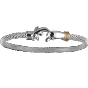 4mm Dolphin Hook Mesh Hook Bracelet W/14ky Wraps 7.5  - C4MEDOL75