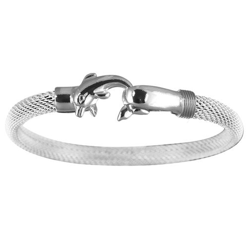 Ss 6mm Dolphin Hook Mesh Bracelet 6.5 Inch - S6MEDOL65