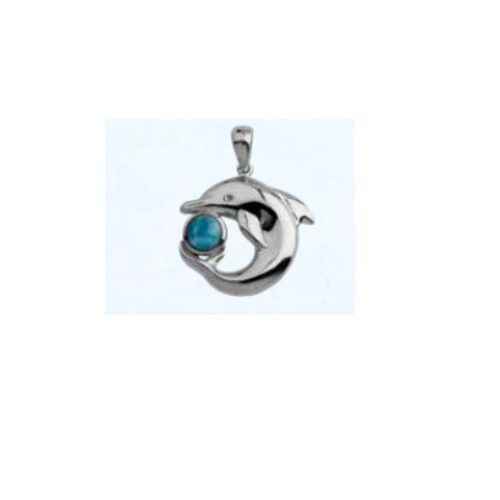 Dolphin Larimar Charms & Pendants  - PSDOLL