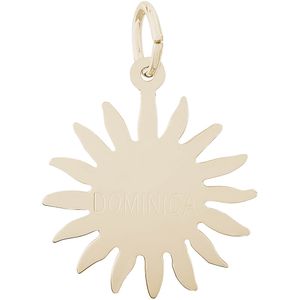 Dominica Sun Large Charm - Gold Plated