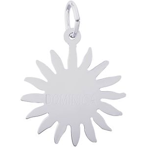 Dominica Sun Large Charm - Sterling Silver