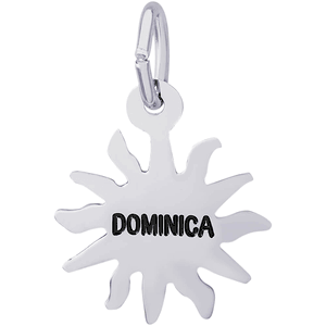 Dominica Sun Small Charm - 14K White Gold