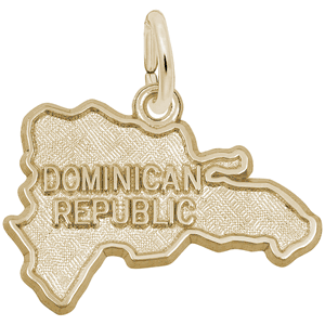 Dominican Republic Map Charm Gold Plated - 10-1882
