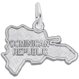 Dominican Republic Map Charm Sterling Silver - 10-1882