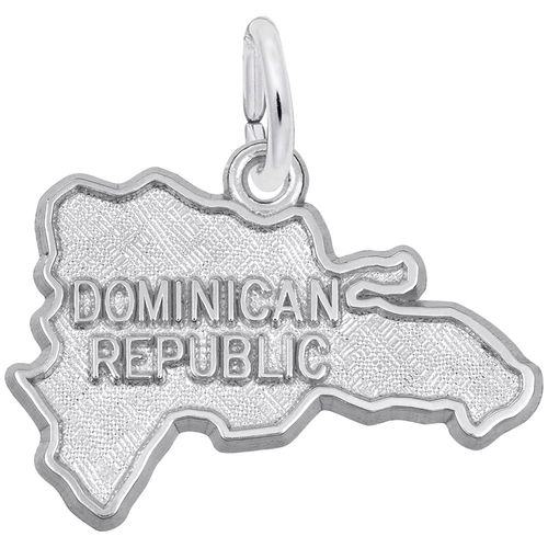 Dominican Republic Map Charm Sterling Silver - 10-1882