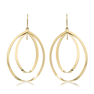 Double Bottom Twist Drop Earrings - 14K Yellow Gold