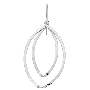 Double Bottom Twist Drop Earrings - Sterling Silver