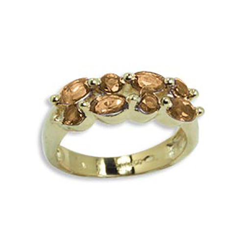 Double Linear Citrine Ring - 14K Yellow Gold Size 7