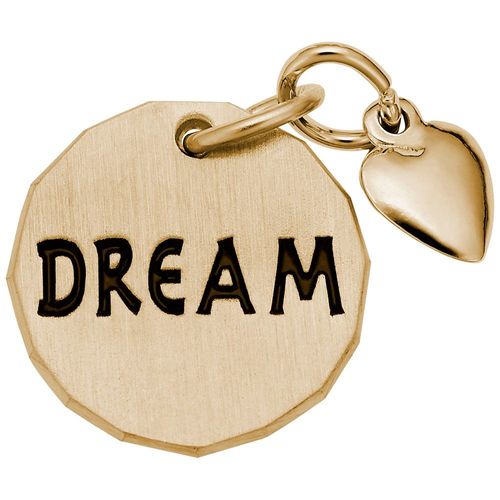 Dream Tag With Heart Charm - 14K Gold - 10-8442