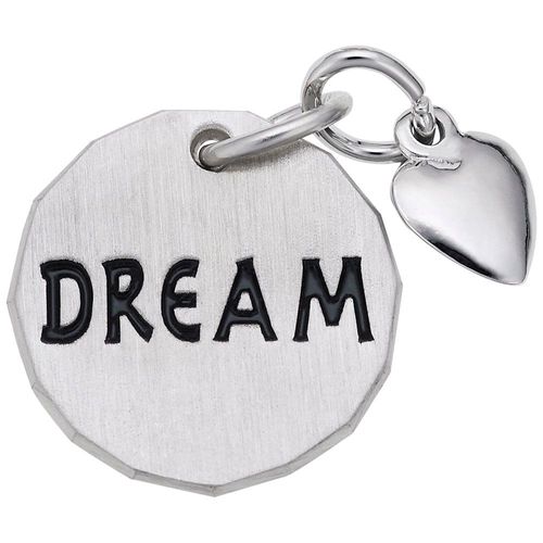 Dream Tag With Heart Charm - 14K White Gold - 10-8442