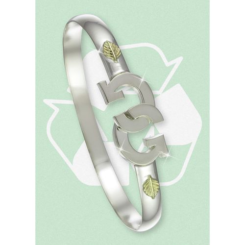 Eco Hook Bracelet - Sterling Silver & 14K Yellow Gold 6mm 6.5 Inch