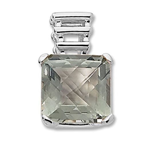 Emerald Cut Prasolite Pendant - Sterling Silver