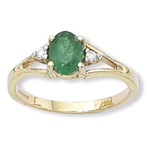 Emerald Ring - 14K Yellow Gold Size 5
