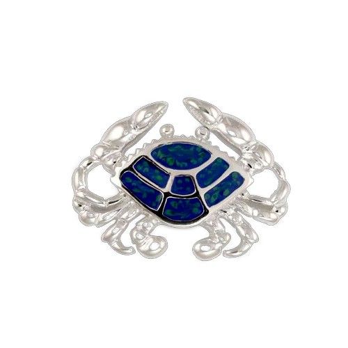Enamel Crab Clasp Sterling Silver Rhodium Plated - SCCECRAB-R