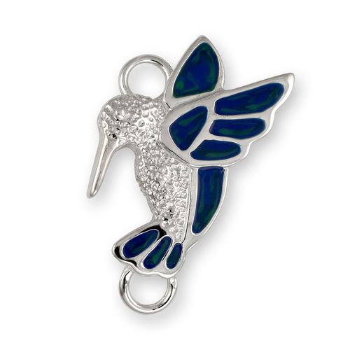 Enamel Humming Bird Bracelet Clasp - Sterling Silver
