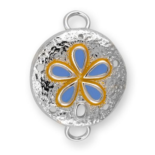 Enamel Sand Dollar Bracelet Clasp - Sterling Silver