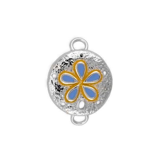 Enamel Sand Dollar Clasp Sterling Silver Rhodium Plated - SCCESD-R