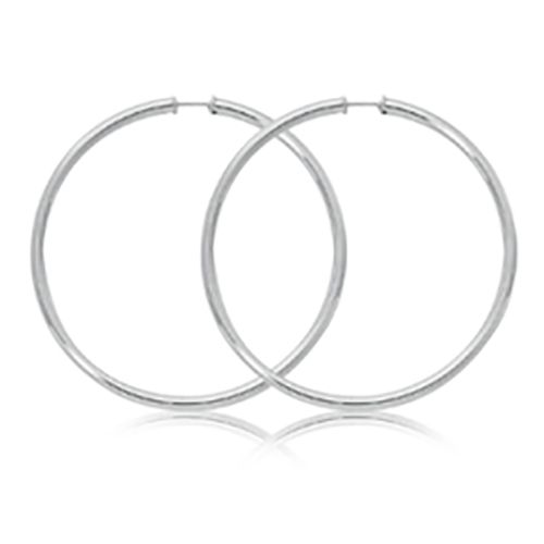 Endless Wire Tube Hoop Earrings - Sterling Silver - 63-368-E
