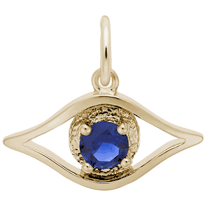 Evil Eye Blue Stone Charm - Gold Plated - 10-1593-gp