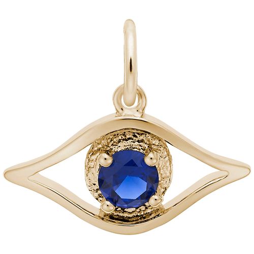 Evil Eye Blue Stone Charm - Gold Plated - 10-1593-gp