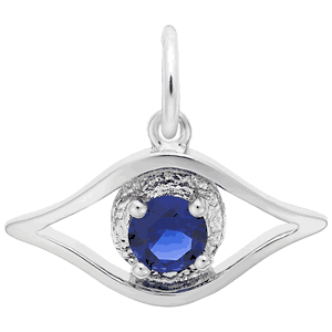 Evil Eye Blue Stone Charm - Sterling Silver - 10-1593-s