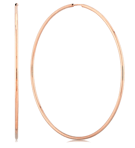 Extra Large Endless Tube Hoop Earrings - 14K Rose Gold
