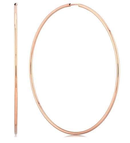 Extra Large Endless Tube Hoop Earrings - 14K Rose Gold