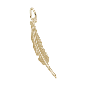 Feather Pen Charm - Gold Plated - 10-2337-gp