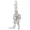 Female Hockey Player Charm White Gold - 10-2280