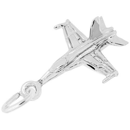 Fighter Jet Charm 14K While Gold - 10-5662-0-14KW